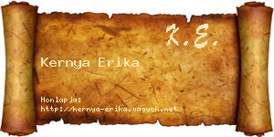Kernya Erika névjegykártya